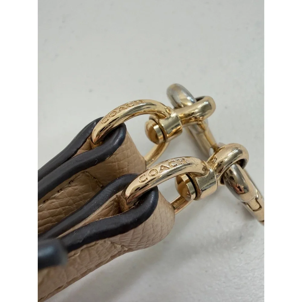 Coach Beige Crossgrain Leather Adjustable Replacement Crossbody Bag Strap Gold